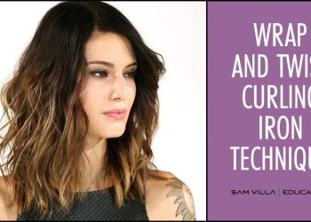 Wrap and Twist Curling Iron Technique