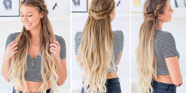 Fishtail Braid Half-Up Hairstyle Tutorial