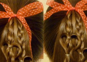 How To Heart Hairstyle, Double Linked Heart Ponytail | Hairstyles For Girls